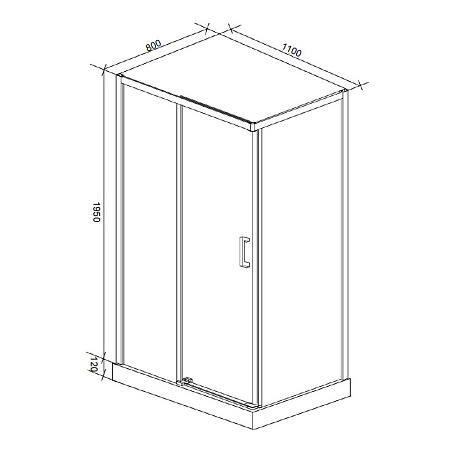 Душевой уголок Ceruttispa Vito 110x80 L черный