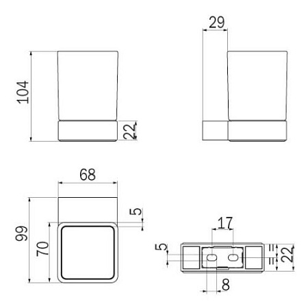 Стакан Inda Indissima A88100NE21 черный матовый