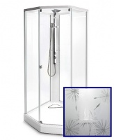 Душевая кабина IDO Showerama 8-5 4985028909 90x90 стекло худож./прозрачное, профиль белый