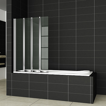 Шторка на ванну Cezares Pratico PRATICO-V-4-100/140-P-Cr-L 100 L рифленое стекло
