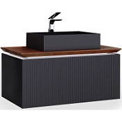 Тумба с раковиной Jorno Strong Str.01.100/P/A 100 подвесная, антрацит