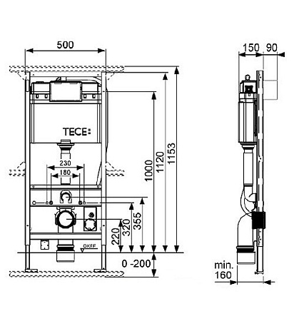 Система инсталляции для унитазов Tece TECEprofil 9300079