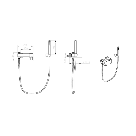 Смеситель Boheme Q 143-CRBlue для ванны, хром/синий