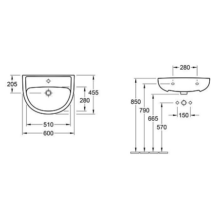 Раковина Gustavsberg Saval 2.0 7G116001 60 cм белая
