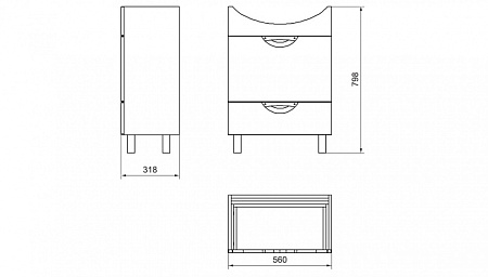 Тумба с раковиной Velvex Belvento Quadro 60 белая