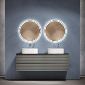 Мебель для ванной со столешницей Sancos Folk 160 FL80ES+TT160A1 Ergraut soft/Black Sky