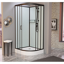 Душевая кабина Frank F400 М Black 100x100x220 без крыши, черный