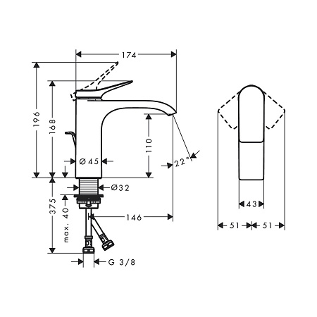 Смеситель Hansgrohe Vivenis 75020700 для раковины, белый матовый