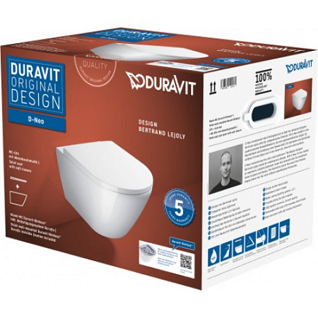 Унитаз подвесной Duravit D-Neo 45770900A1 микролифт