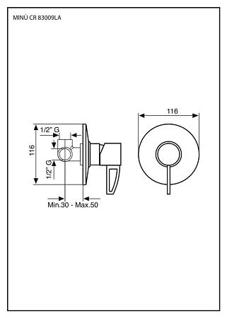 Смеситель Emmevi Minu 83009LACR для душа, хром