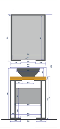 Рама Velvex Gelou 60 Iceberg металлическая, для зеркала