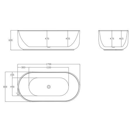 Акриловая ванна BelBagno BB401-1700-800 170x80 белый