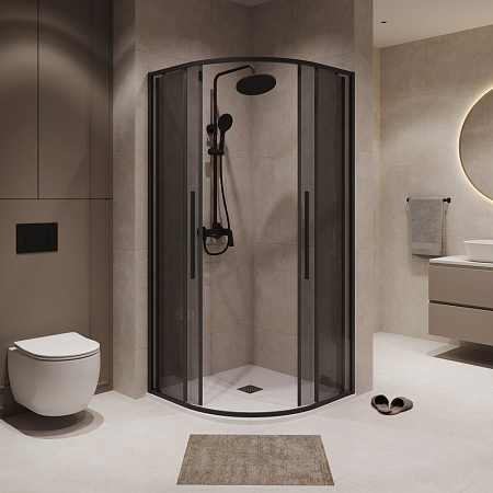 Душевой уголок Niagara Nova NG-2826-34BLACK 90x90x195 стекло тонированное/профиль черный матовый
