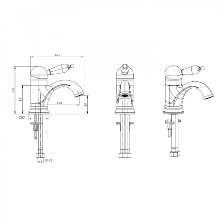Смеситель Boheme Crystal 281-CRST для раковины, золото