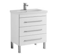 Тумба с раковиной Aquanet Сиена 00189225 70 белая, 3 ящика