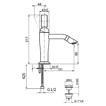 Смеситель для раковины Webert Opera OA830102065 бронза