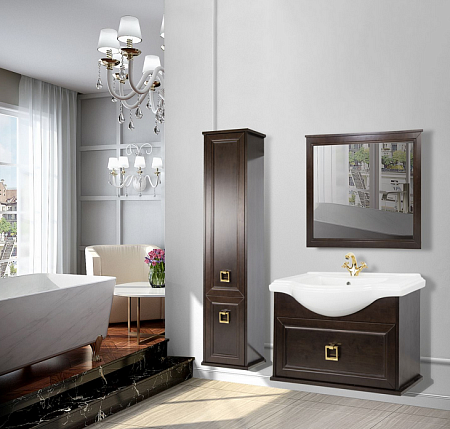 Шкаф-пенал Tessoro Foster TS-F90105-SH-N-L 38 L подвесной, темный орех