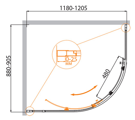 Душевой уголок Cezares Molveno MOLVENO-RH-1-120/90-C-Cr-IV 120x90x195 стекло прозрачное/профиль хром