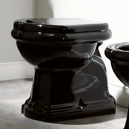 Чаша для унитаза приставного Kerasan Retro 101004 nero черный глянцевый , вертикальный выпуск