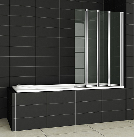 Шторка на ванну Cezares Pratico PRATICO-V-4-100/140-P-Cr-R 100 R рифленое стекло