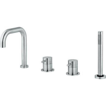 Смеситель Cisal Xion XI001260D1 на борт ванны, на 4 отверстия, нержавеющая сталь