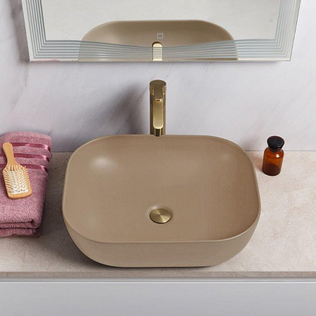 Раковина накладная BelBagno BB1302-H316 50x40x14 бежевый матовый