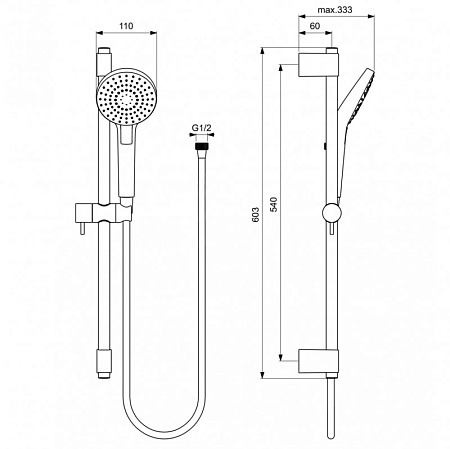 Душевой гарнитур Ideal Standard IdealRain  Evo Round L3 B2233AA хром