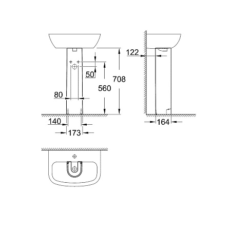Пьедестал для раковины Grohe Bau 39425000