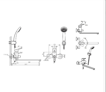Комплект для ванной комнаты 2 -1 Bravat DROP F00409