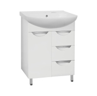 Тумба с раковиной Style Line Жасмин 65 3 ящика, белый