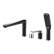 Смеситель Boheme Venturo 370-B на борт ванны, черный/хром