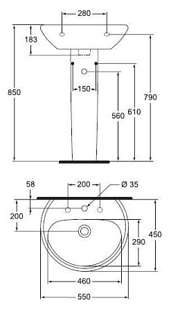 Раковина Vidima Сириус W400061