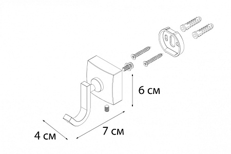 Крючок одинарный Fixsen Kvadro FX-61305 хром