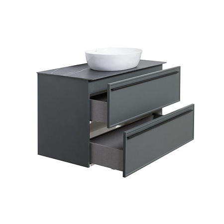Тумба под раковину La Fenice Elba TWIN FNC-01-ELB-G-100-2 два ящика, Grigio серый матовый