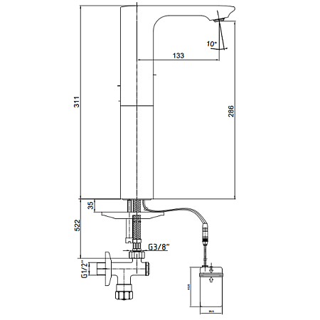 Смеситель E.C.A. 108108036EX для раковины