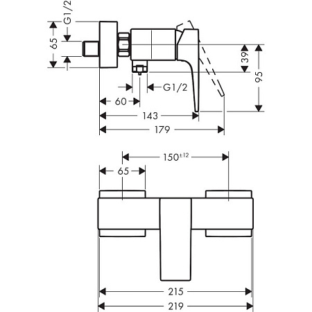 Смеситель Hansgrohe Metropol 32560140 для душа, шлифованная бронза
