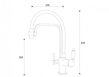Смеситель Zorg Sanitary ZR 342-6 YF BLACK для кухонной мойки/для фильтра, черный