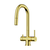 Смеситель Omoikiri Akita-S-LG 4994350 для кухонной мойки, светлое золото