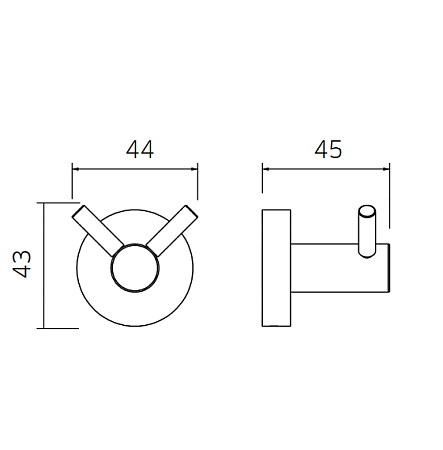 Крючок Palazzani Mimo 994390 двойной, хром