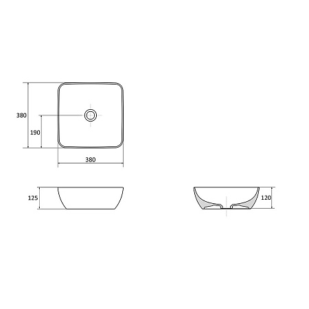 Раковина Ravak UNI 380 S SLIM XJX01138001