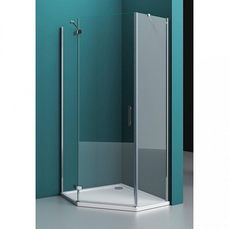 Душевой уголок BelBagno Kraft KRAFT-P-1-80-C-Cr-L 80х80 левый, прозрачное стекло