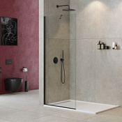 Душевая перегородка Cezares Liberta LIBERTA-L-1-TB-85-C-NERO прозрачное/черный матовый