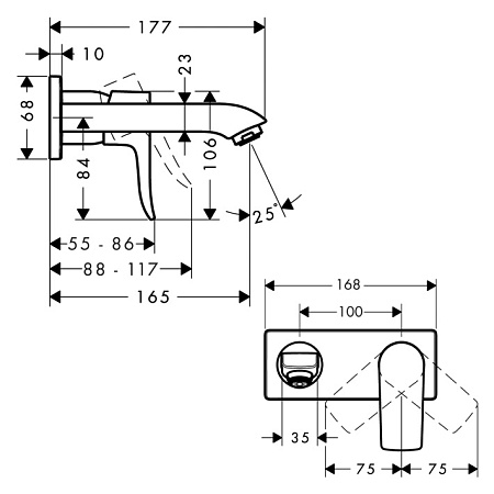 Смеситель Hansgrohe Metris 31085000 для раковины, хром