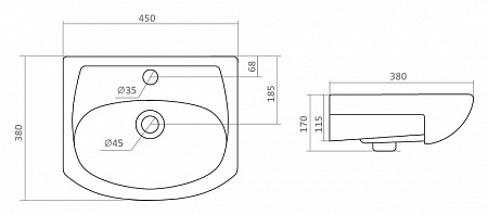 Мебельная раковина Aquaton Азов 1WH112449 45