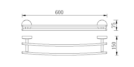 Полотенцедержатель двойной RUSH Fiji FI18532 хром