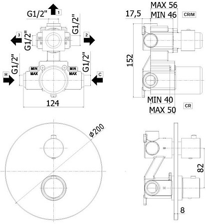 Смеситель Paffoni Light LIQ019NO для душа, черный матовый