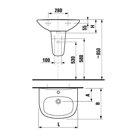 Полупьедестал для раковины Jika Zeta 8193910000001 белый