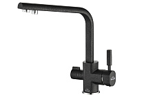 Смеситель Zorg Steel Hammer SH 909 BLACK CR для кухонной мойки/для фильтра, черный металл/хром