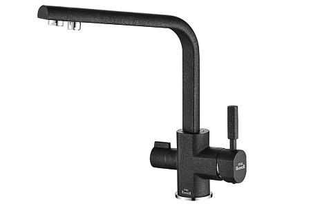 Смеситель Zorg Steel Hammer SH 909 BLACK CR для кухонной мойки/для фильтра, черный металл/хром