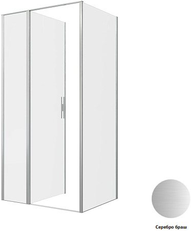 Душевой уголок Allen Brau Priority 3.31029.BA + 3.31041.BA 100x80 серебро браш